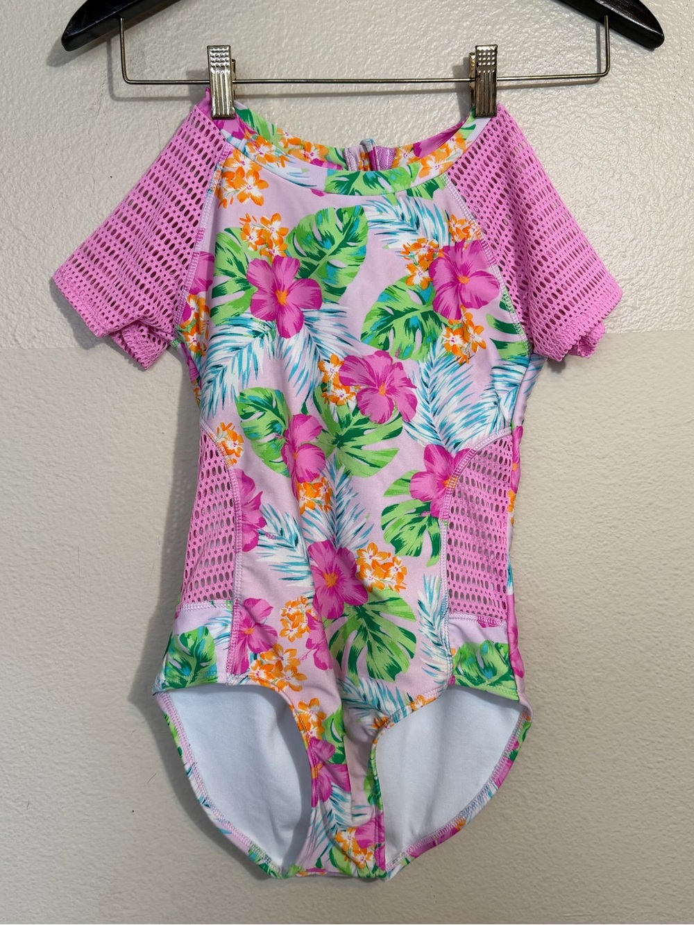 💕Bundle 3 for $20 art class Pink Floral Girls One-Piece Swimsuit